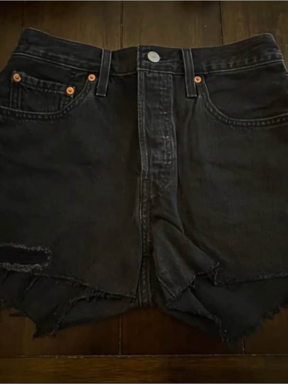 Women’s Levi’s Shot waist Black Distressed Denim Shorts